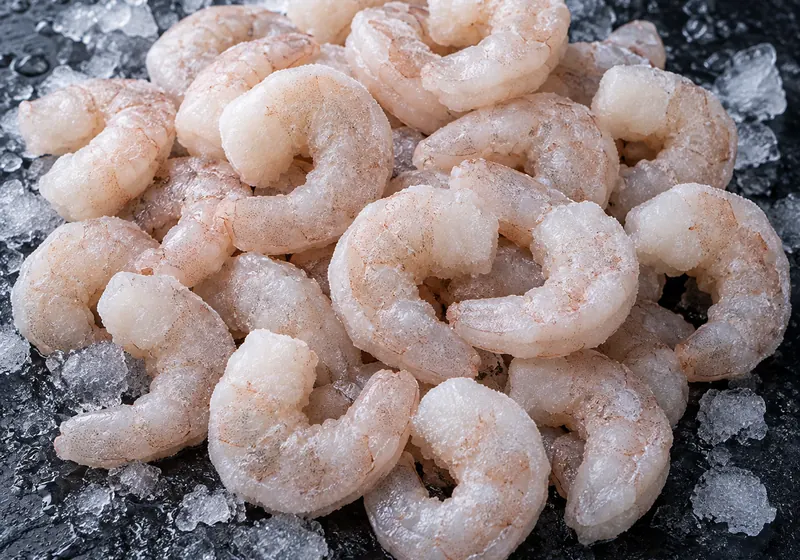Camarones crudos sin cáscara congelados